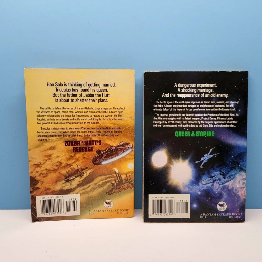 Star Wars Book Lot‎ Zorba The Hutts Revenge & Queen Of The Empire Vintage 1990s